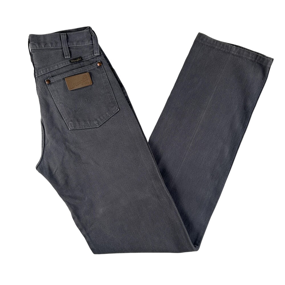 Vtg Wrangler Jeans Mens 28x36 Charcoal Cowboy Cut Straight Scovill Zip 13MWZ 70s